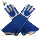 青い色の革動物制御手袋、犬/猫のための手袋を扱っている動物
